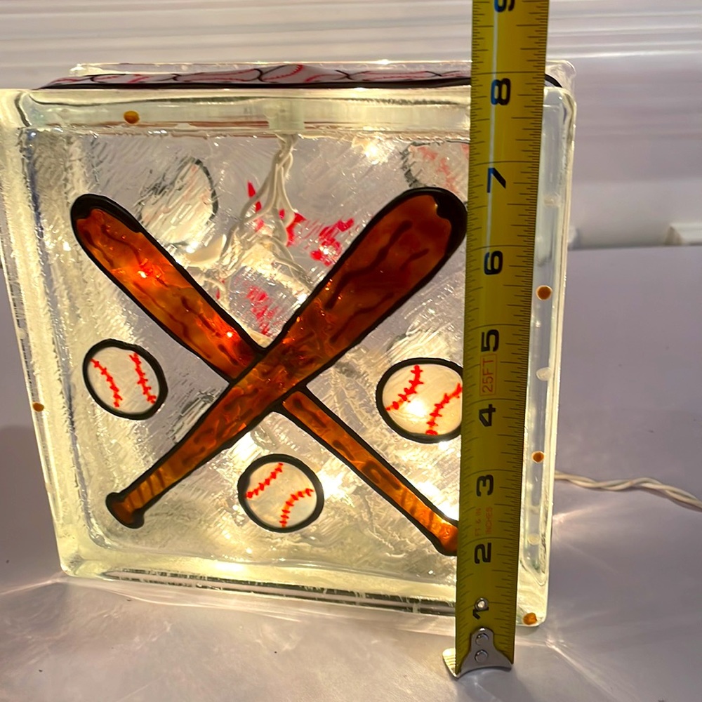 Baseball ⚾️ Glass Block Lighted Decor - Picture 7 of 9